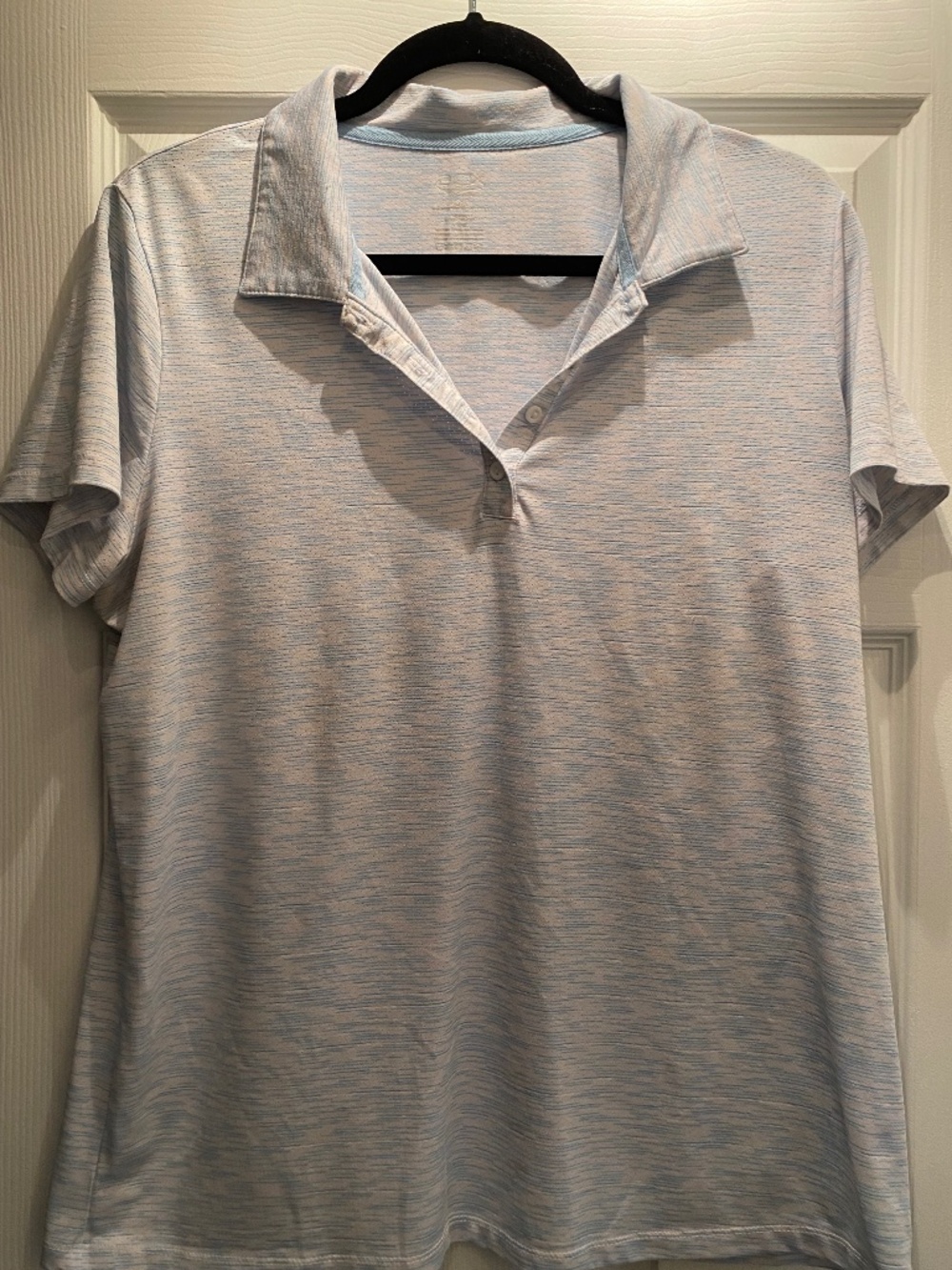 Light Blue & White Short-Sleeve Polo Shirt